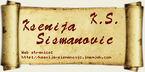 Ksenija Šišmanović vizit kartica